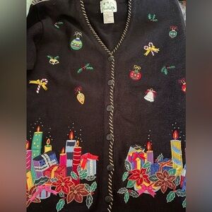 Cracker Factory Christmas Cardigan Size M